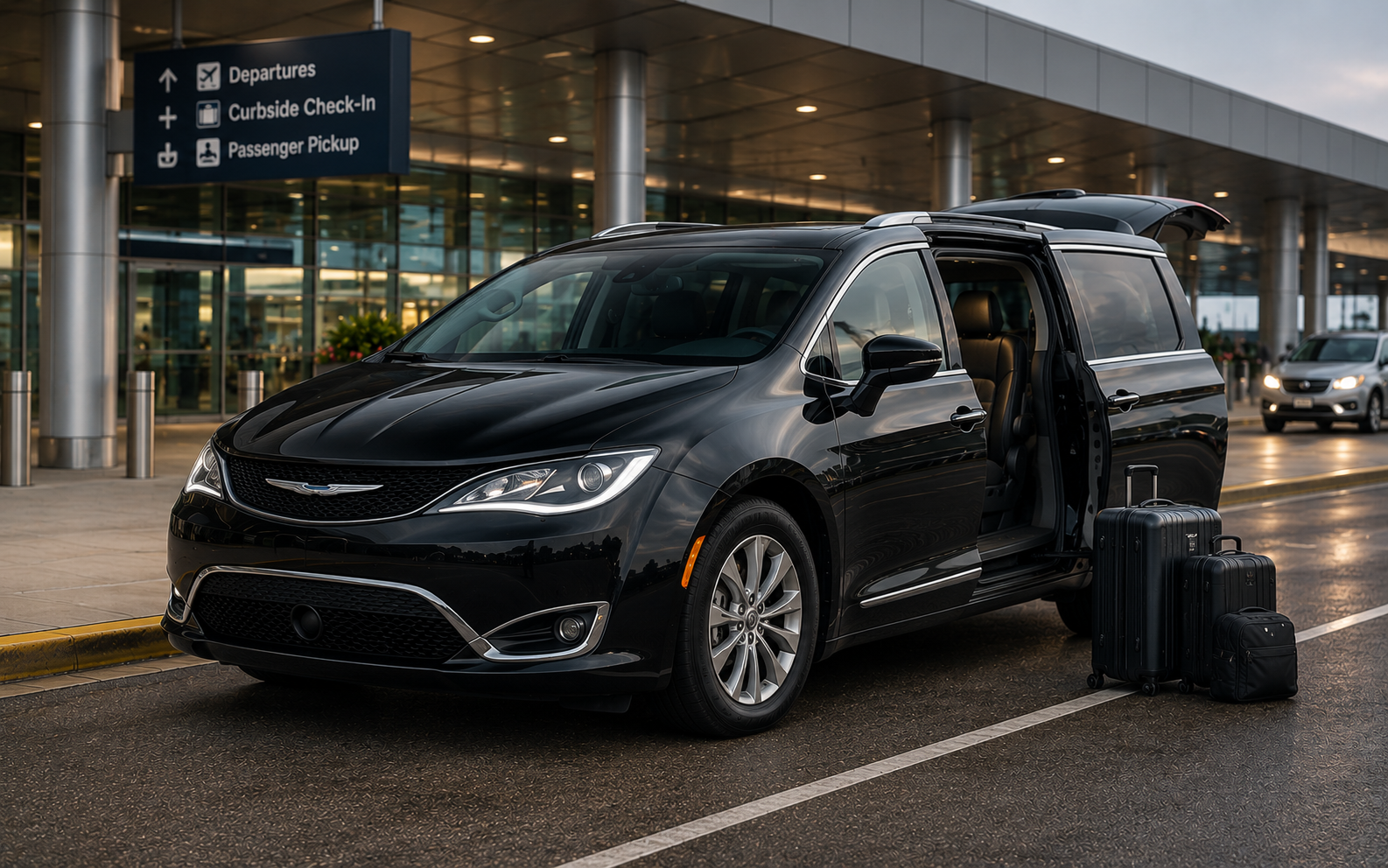 Chrysler Pacifica or similar minivan for family and group airport transportation